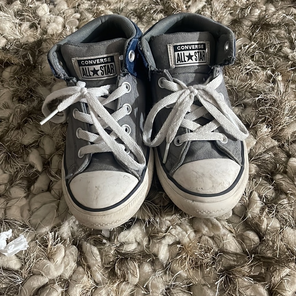 Boys converse, size 2, navy blue and gray